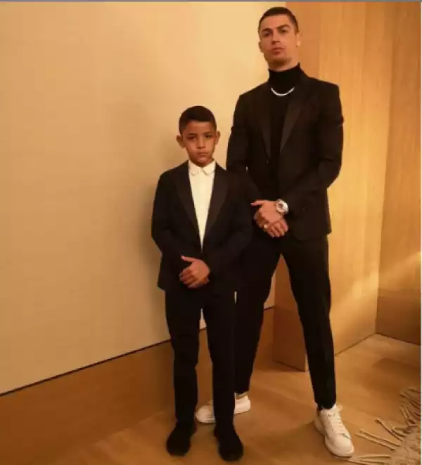 Cristiano Ronaldo And His Son Strike A Pose In Matching Suits (Photo)
